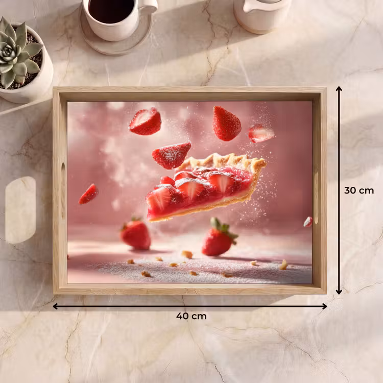 Dienblad - Aardbei - Taart- Eten - Roze — 9
