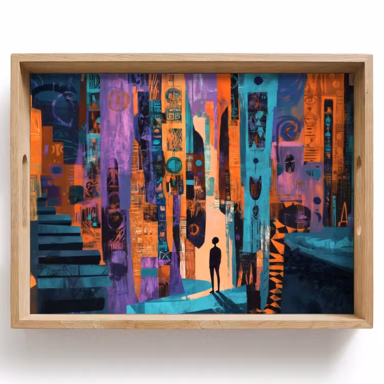 Dienblad - Abstract - Figuren - Kleurrijk — 1