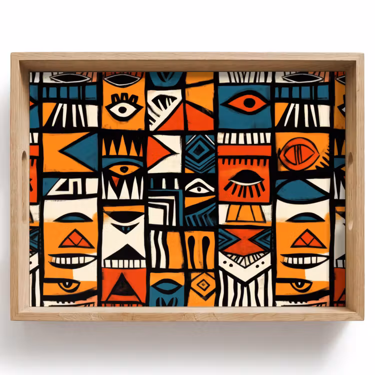 Dienblad - Abstract - Gezichten - Mozaïek — 1
