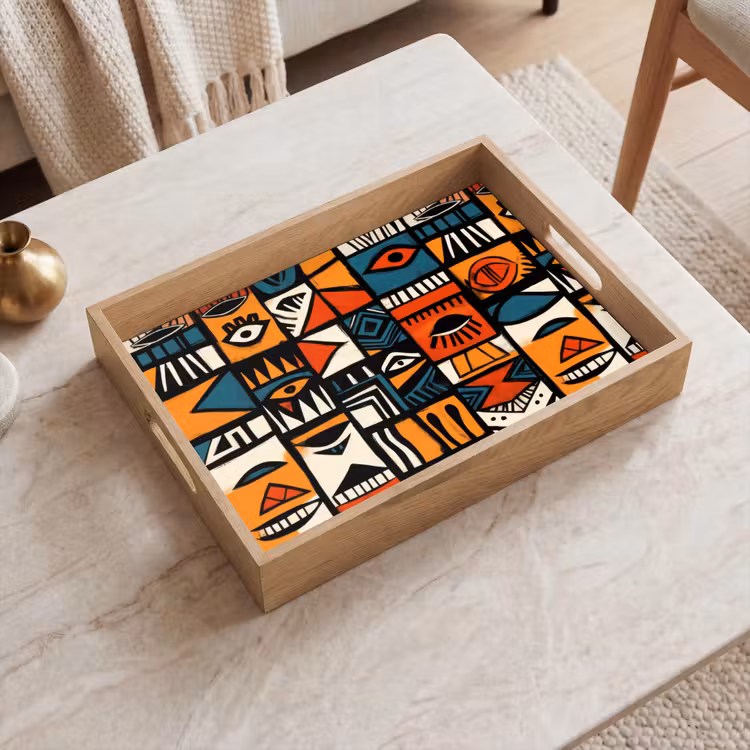 Dienblad - Abstract - Gezichten - Mozaïek — 2