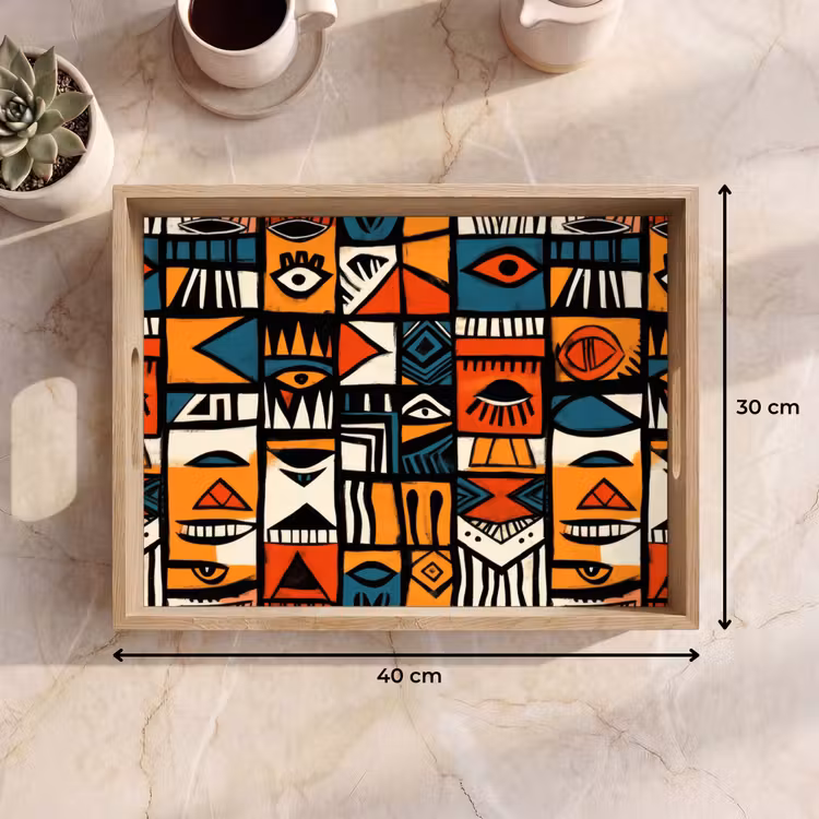 Dienblad - Abstract - Gezichten - Mozaïek — 9