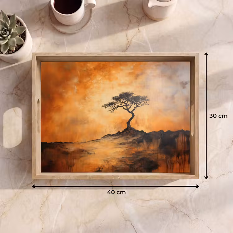 Dienblad - Boom - Landschap - Oranje — 9