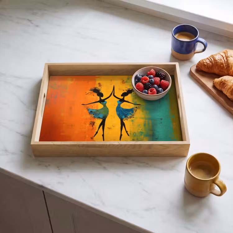 Dienblad - Dansen - Vrouwen - Verfstructuur — 4