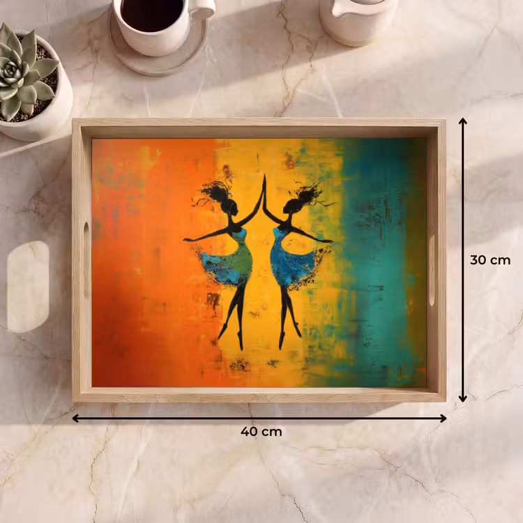 Dienblad - Dansen - Vrouwen - Verfstructuur — 9