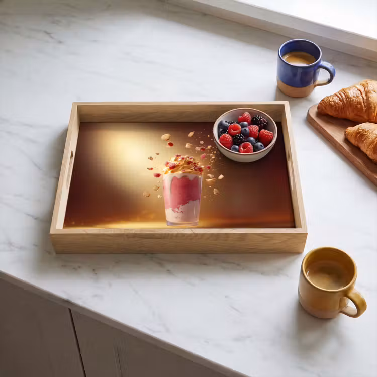 Dienblad - Framboos - Smoothie - Drinken - Roze — 4