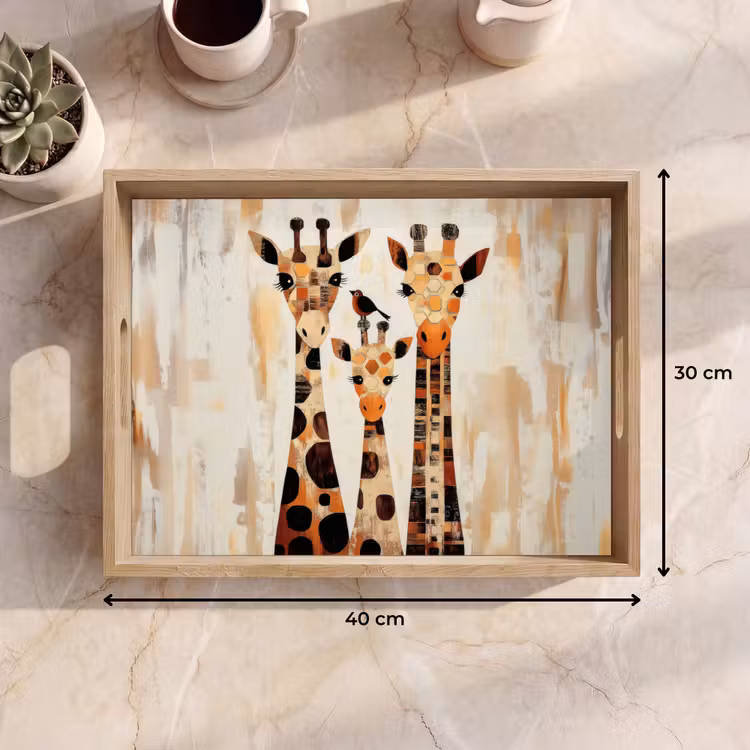 Dienblad - Giraffen - Cartoon - Crème — 9