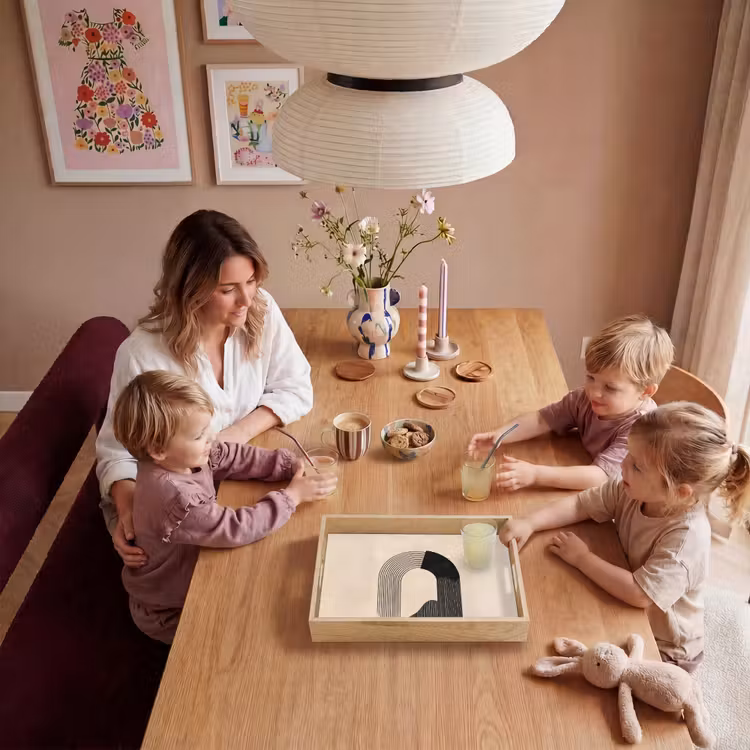 Dienblad - Grafisch gebogen motief - Beige — 7