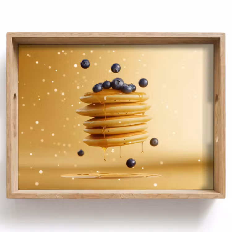 Dienblad - Pannenkoeken - Eten - Honing - Geel — 1