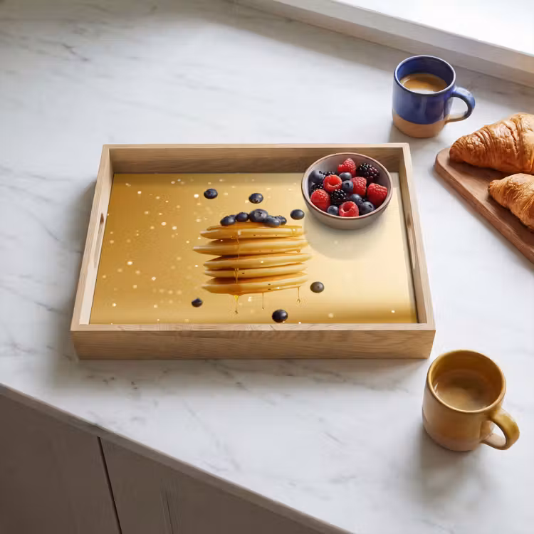Dienblad - Pannenkoeken - Eten - Honing - Geel — 4