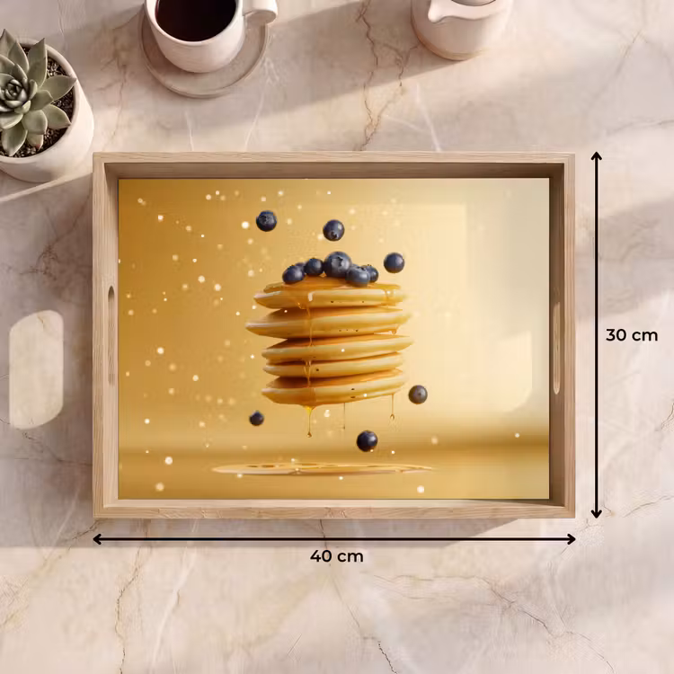 Dienblad - Pannenkoeken - Eten - Honing - Geel — 9