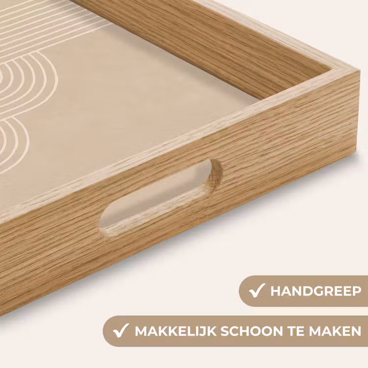 Dienblad - Parallelle lijnen - Lichte textuur - Beige — 5