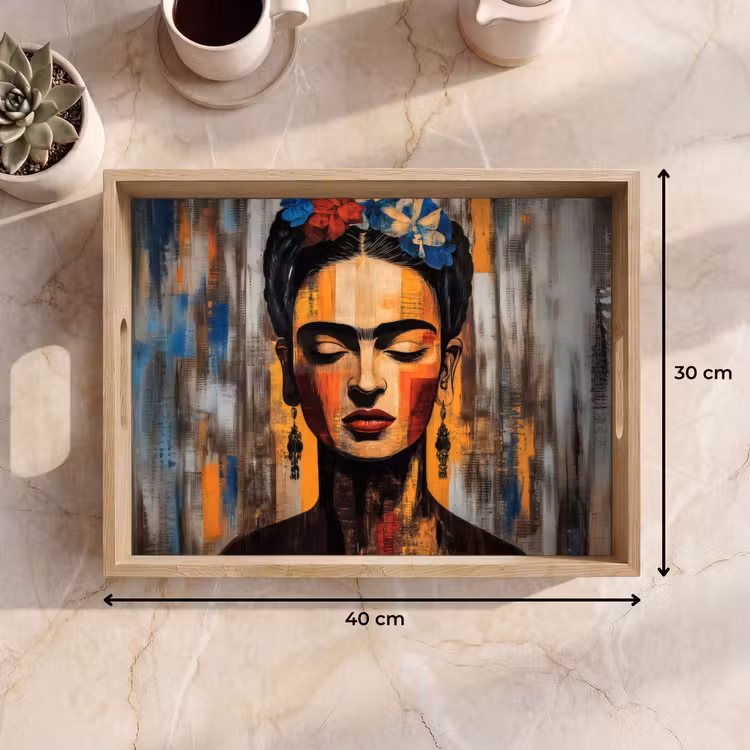 Dienblad - Portret - Vrouw - Bloemen — 9