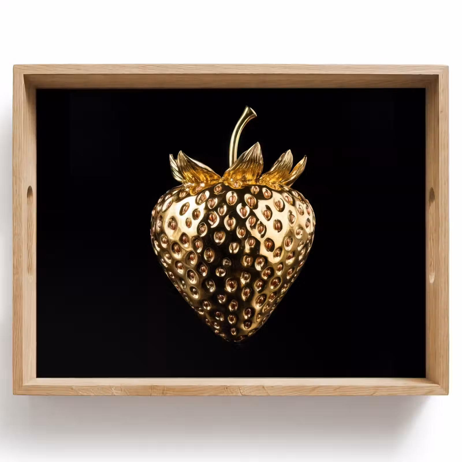Dienblad - Aardbei - Goud - Zwart - Chrome — 1