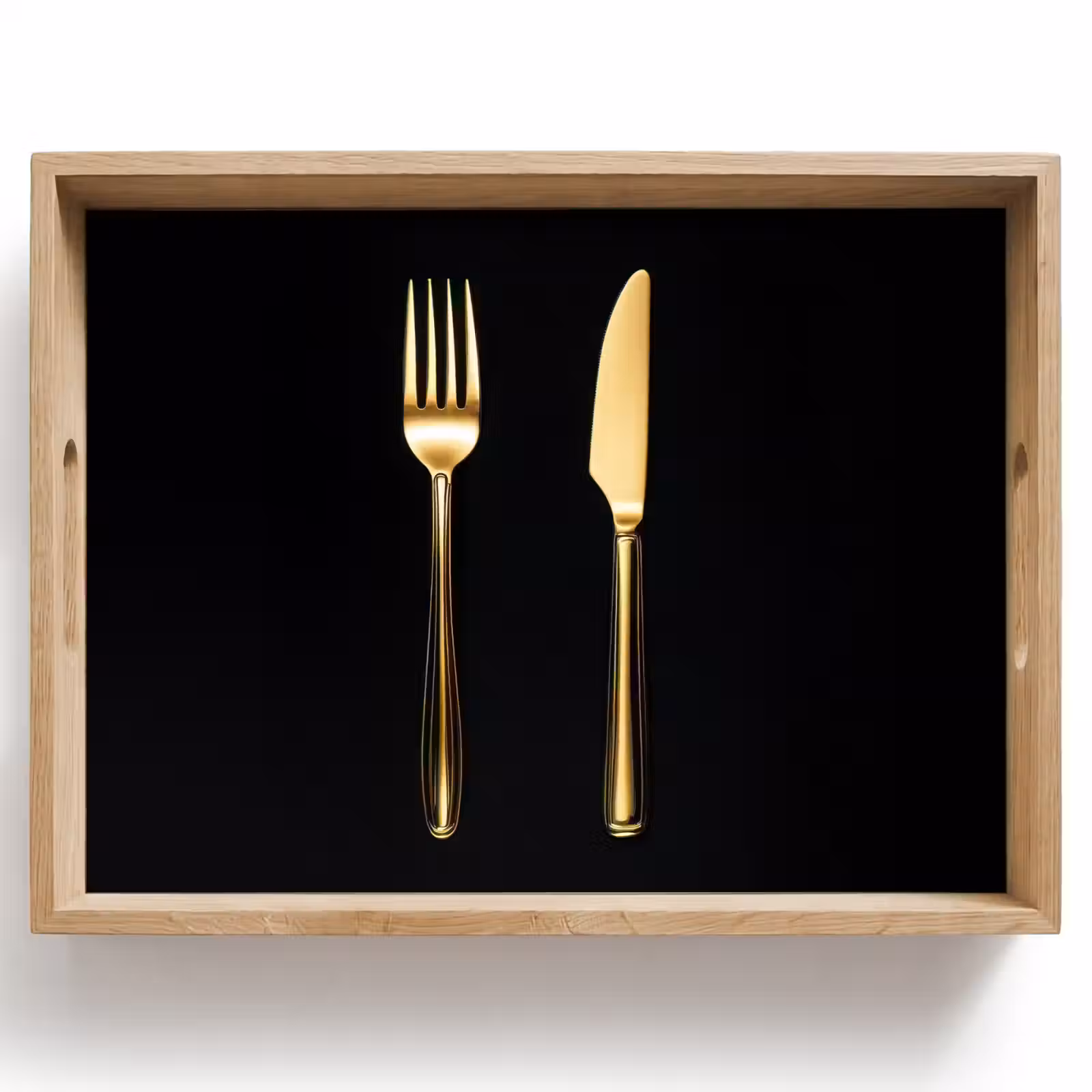 Dienblad - Bestek - Goud - Mes - Vork — 1