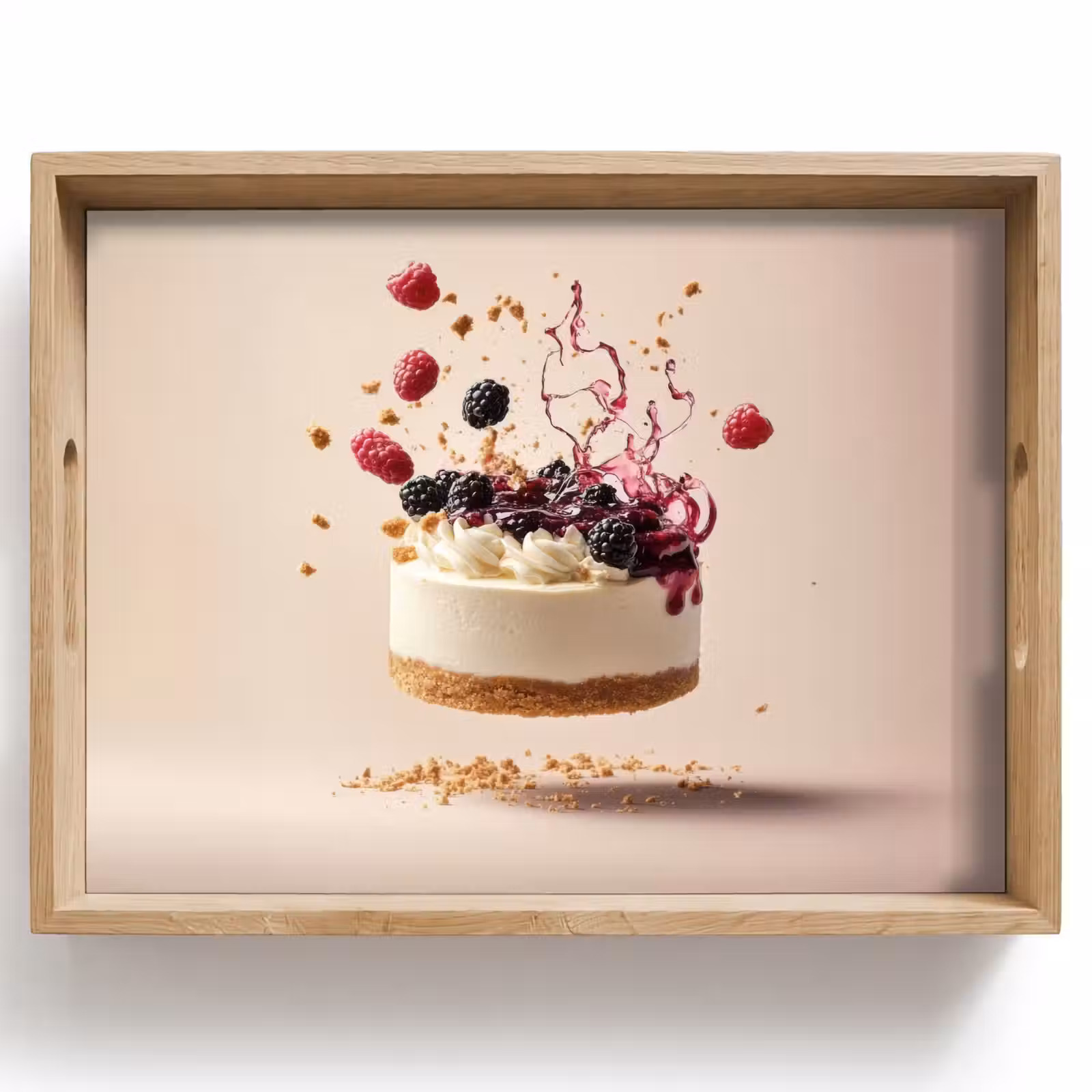 Dienblad - Cheesecake - Eten - Roze - Taart — 1