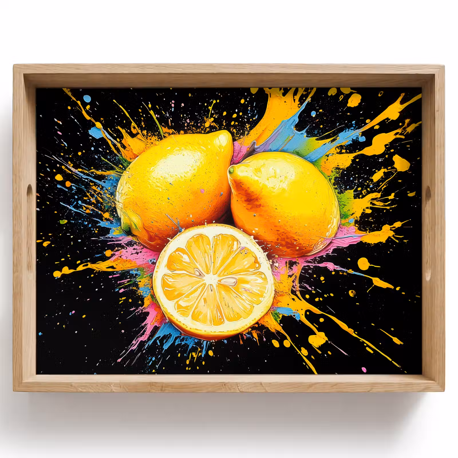 Dienblad - Citroen - Graffiti - Kleurrijk - Verf - Modern — 1