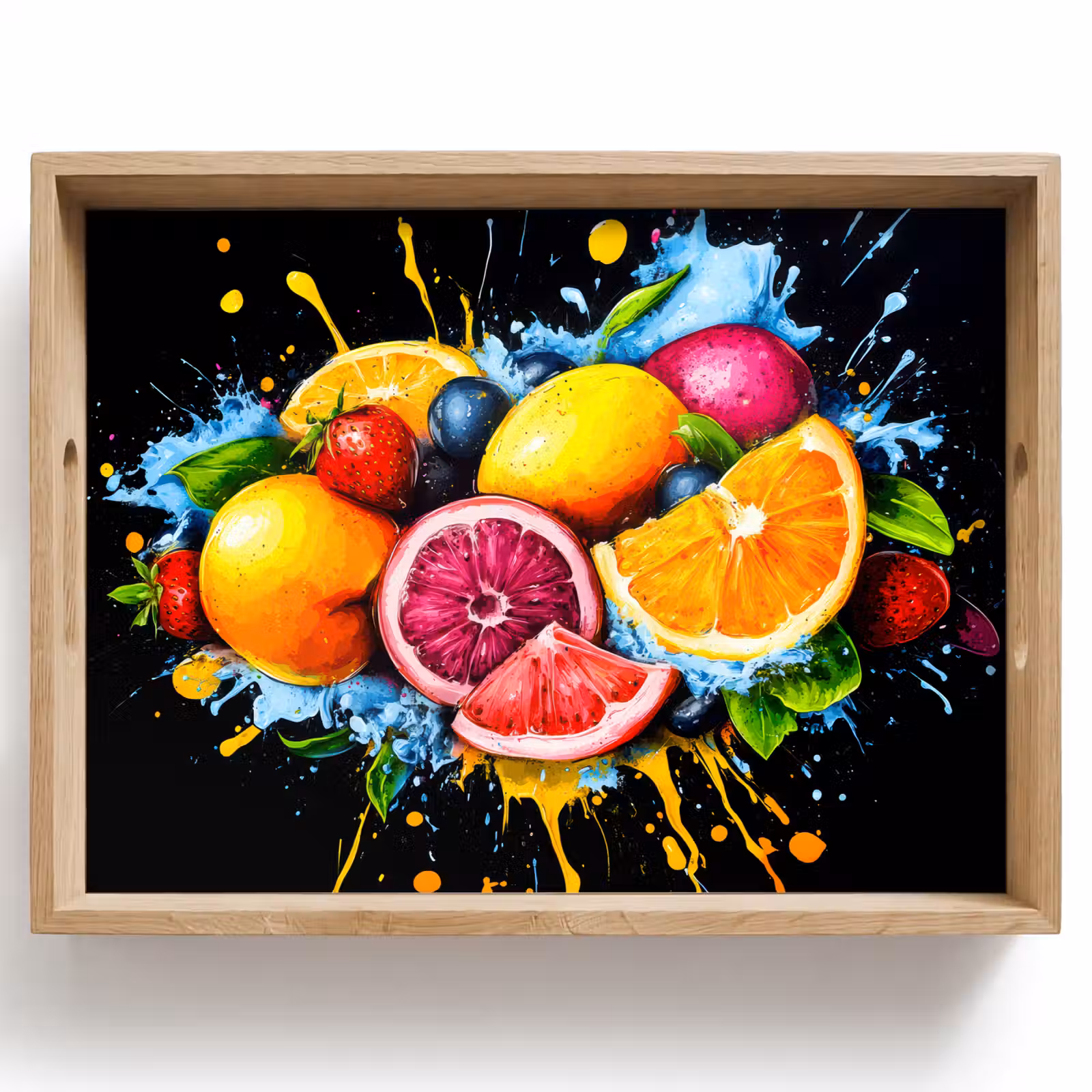 Dienblad - Fruit - Graffiti - Kleurrijk - Sinaasappel - Aardbei - Abstract — 1