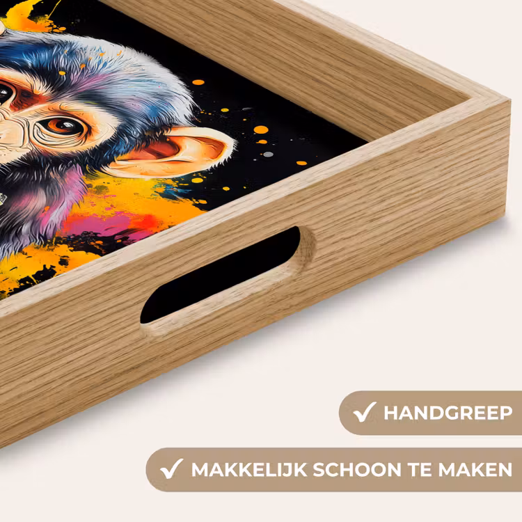 Dienblad - Aap - Graffiti - Kleurrijk - Bananen - Modern — 5
