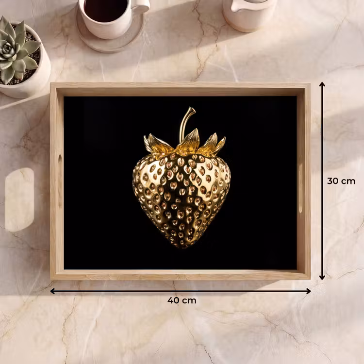 Dienblad - Aardbei - Goud - Zwart - Chrome — 9