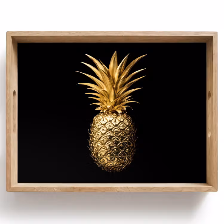 Dienblad - Ananas - Zwart - Goud - Luxe — 1