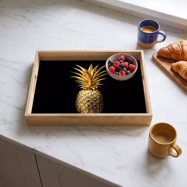 Dienblad - Ananas - Zwart - Goud - Luxe — 4