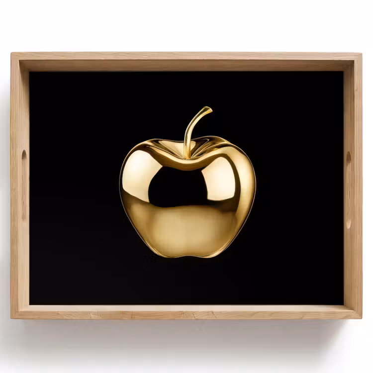 Dienblad - Appel - Goud - Chrome - Zwart — 1