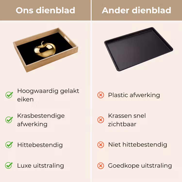 Dienblad - Appel - Goud - Chrome - Zwart — 3