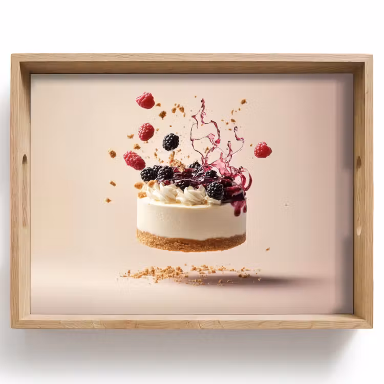 Dienblad - Cheesecake - Eten - Roze - Taart — 1