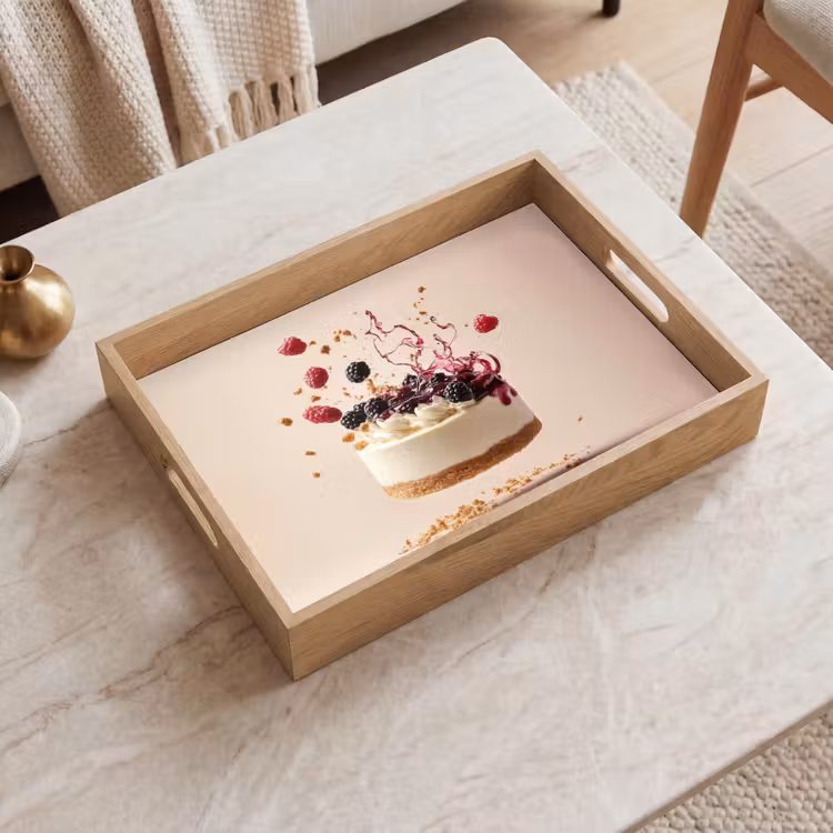 Dienblad - Cheesecake - Eten - Roze - Taart — 2
