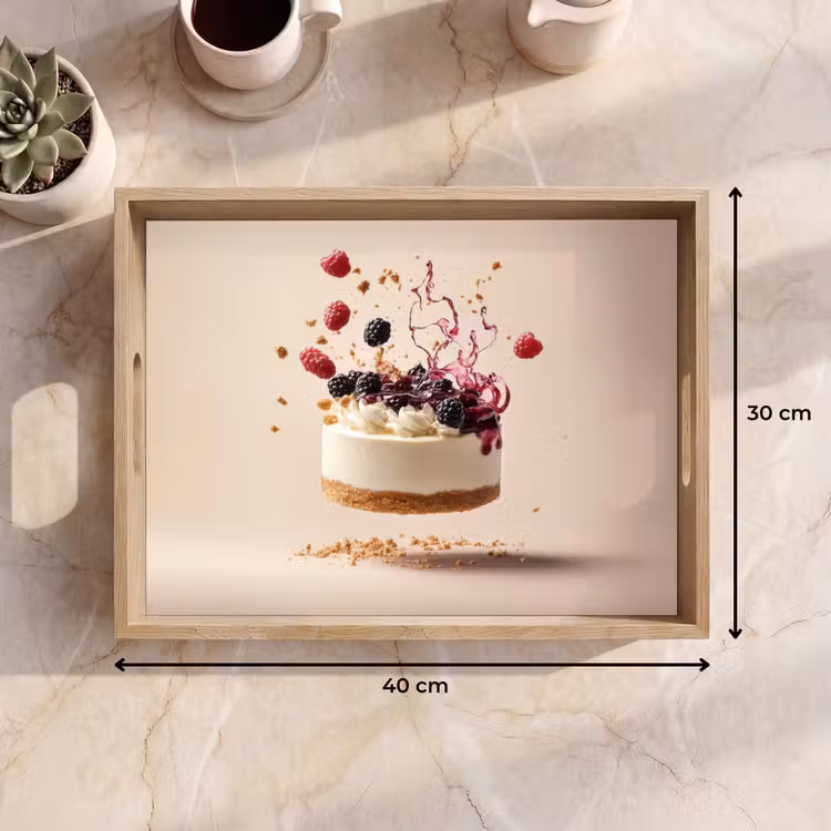 Dienblad - Cheesecake - Eten - Roze - Taart — 9