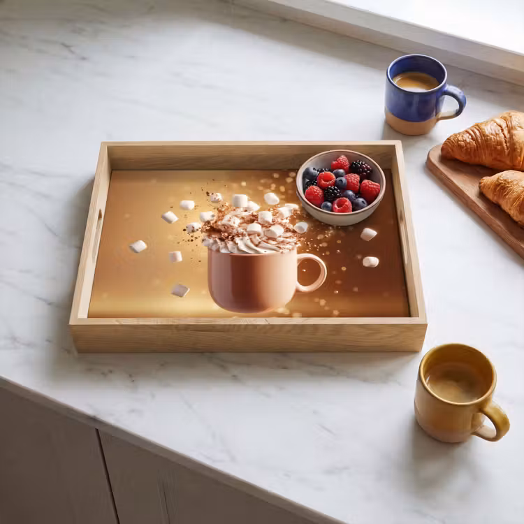 Dienblad - Chocomelk - Drinken - Warm - Bruin — 4