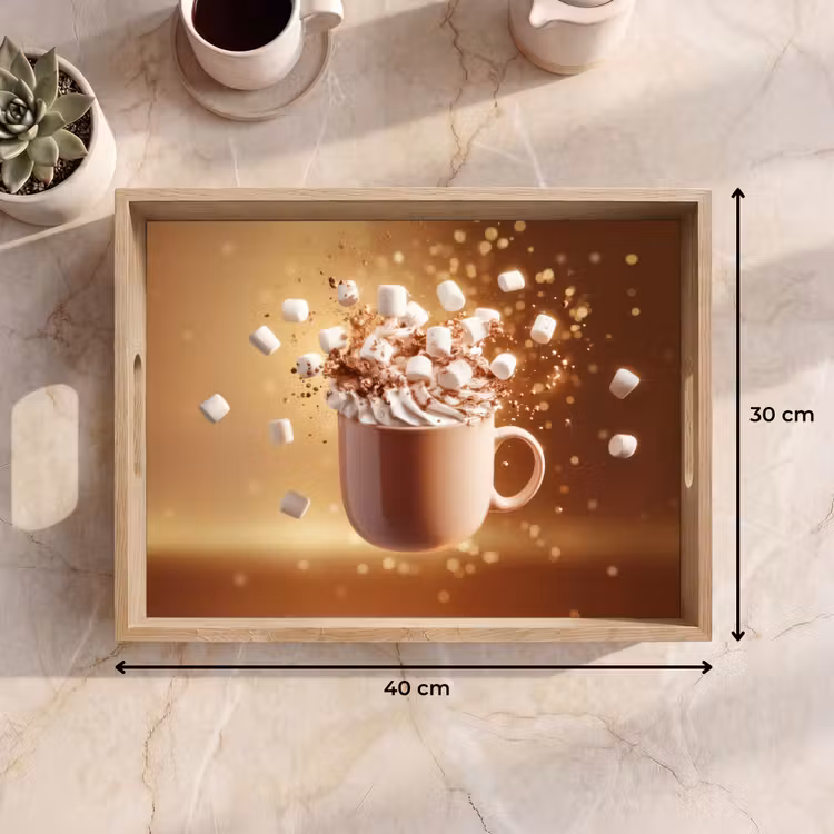 Dienblad - Chocomelk - Drinken - Warm - Bruin — 9