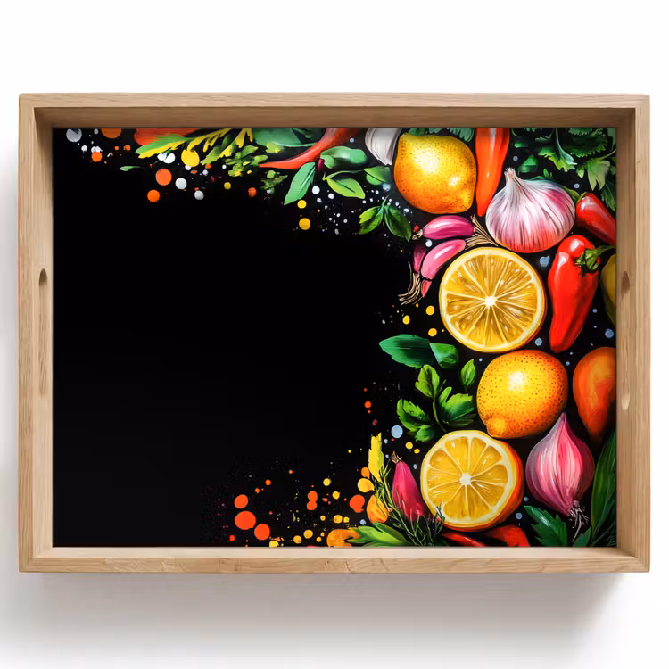 Dienblad - Citroenen - Peper - Kruiden - Graffiti - Verf - Abstract — 1