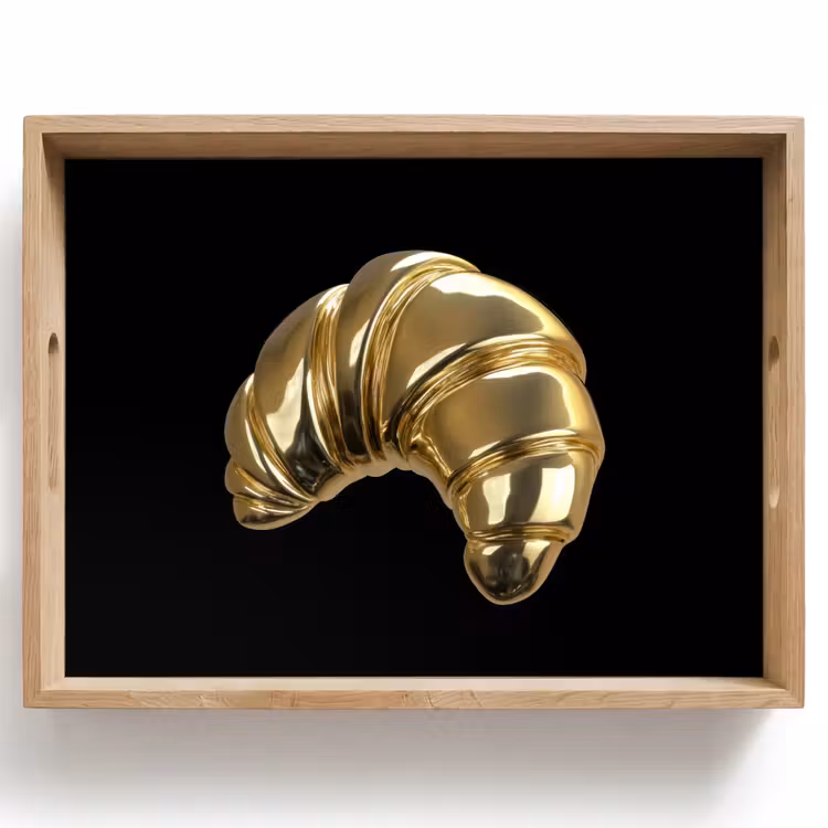 Dienblad - Croissant - Brood - Goud - Zwart — 1