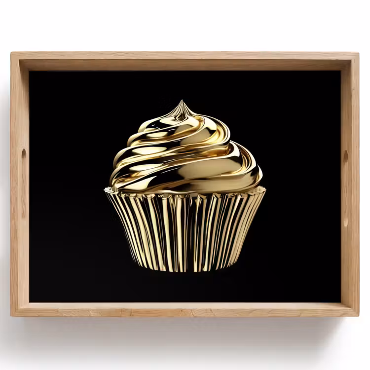 Dienblad - Cupcake - Eten - Goud - Zwart — 1