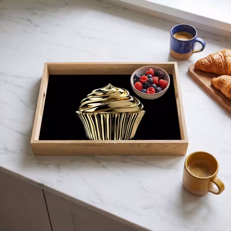 Dienblad - Cupcake - Eten - Goud - Zwart — 4