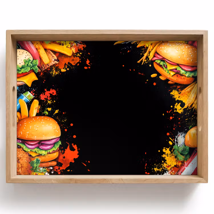Dienblad - Fastfood - Graffiti - Hamburger - Eten - Modern — 1
