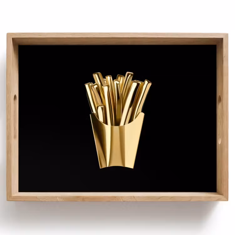 Dienblad - Friet - Goud - Chrome - Eten — 1