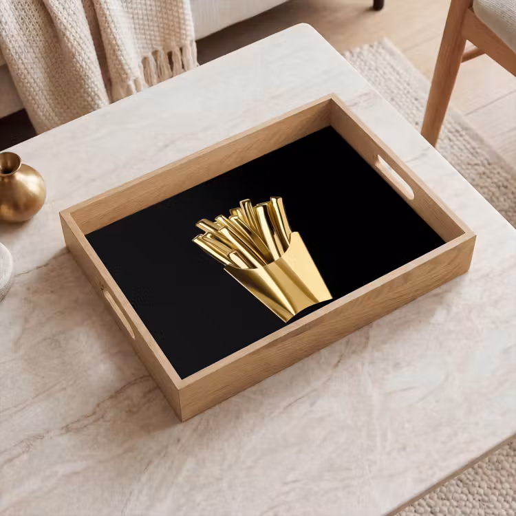 Dienblad - Friet - Goud - Chrome - Eten — 2