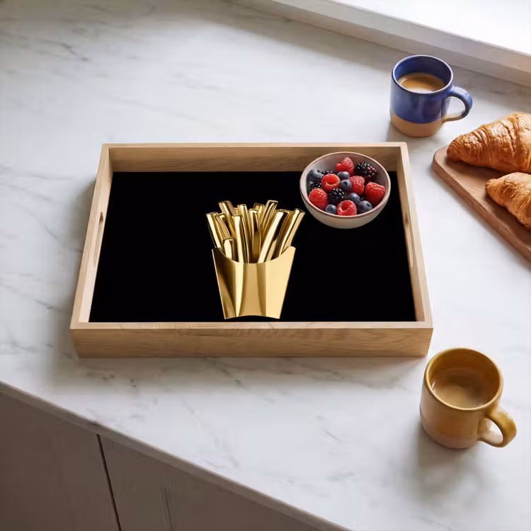 Dienblad - Friet - Goud - Chrome - Eten — 4