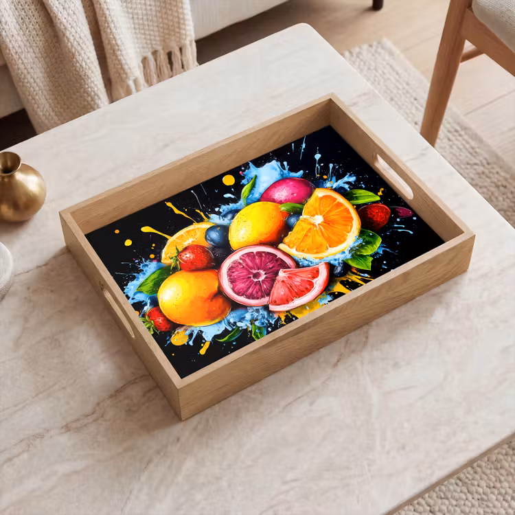 Dienblad - Fruit - Graffiti - Kleurrijk - Sinaasappel - Aardbei - Abstract — 2