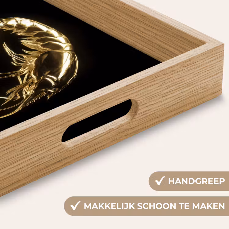 Dienblad - Garnalen - Zwart - Goud - Dieren — 5
