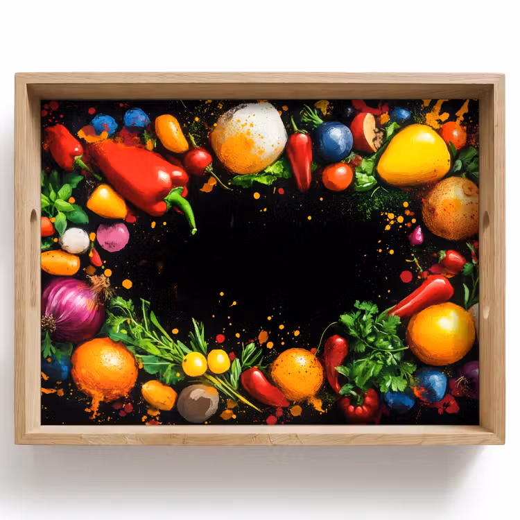 Dienblad - Groente - Graffiti - Kleurrijk - Koken - Abstract — 1