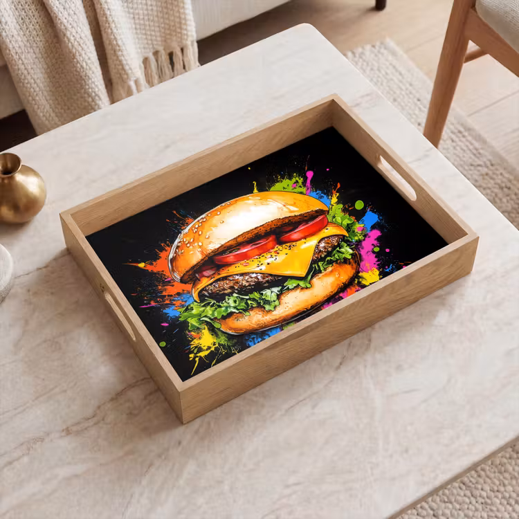 Dienblad - Hamburger - Graffiti - Verf - Kleurrijk - Eten - Abstract — 2