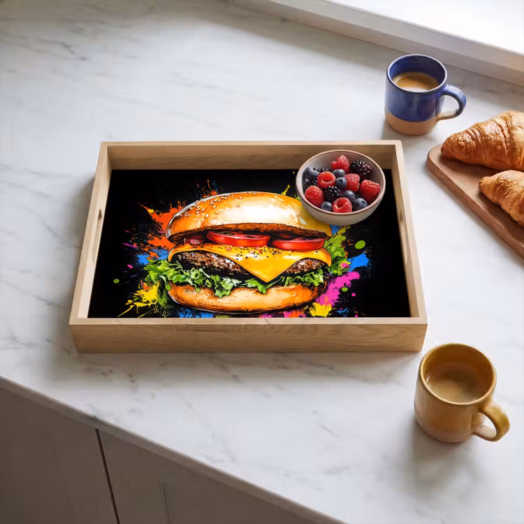 Dienblad - Hamburger - Graffiti - Verf - Kleurrijk - Eten - Abstract — 4