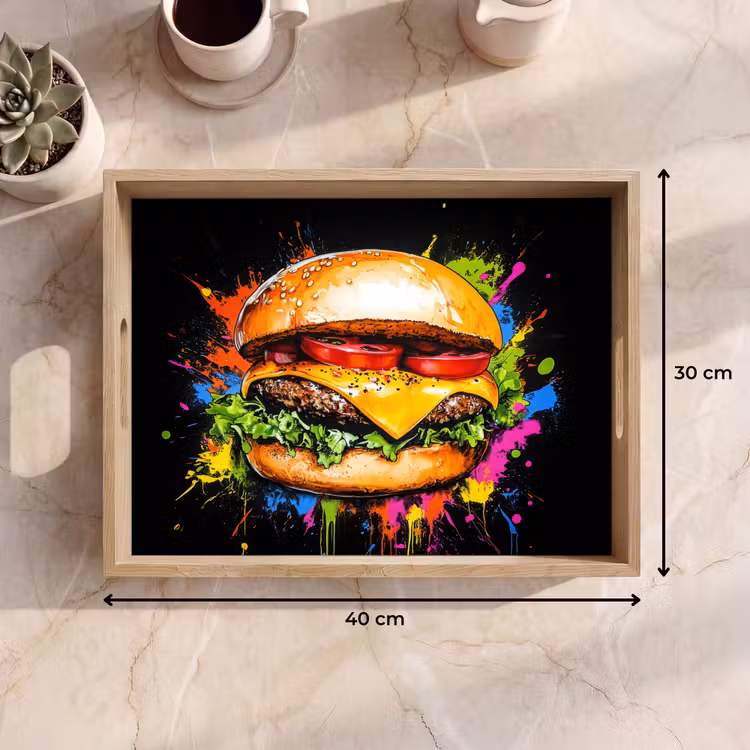 Dienblad - Hamburger - Graffiti - Verf - Kleurrijk - Eten - Abstract — 9