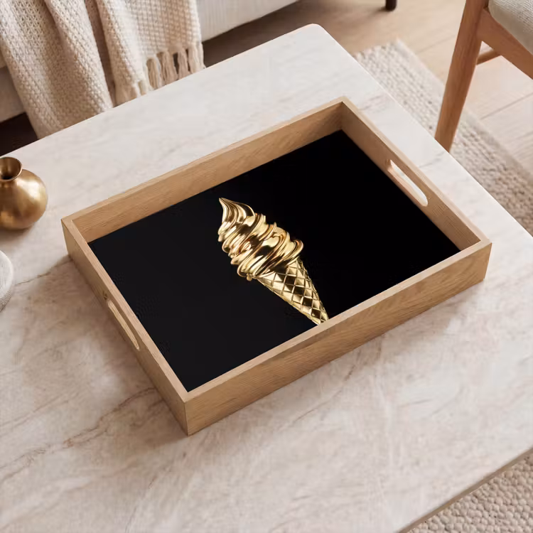 Dienblad - Ijs - Goud - Zwart - Eten — 2