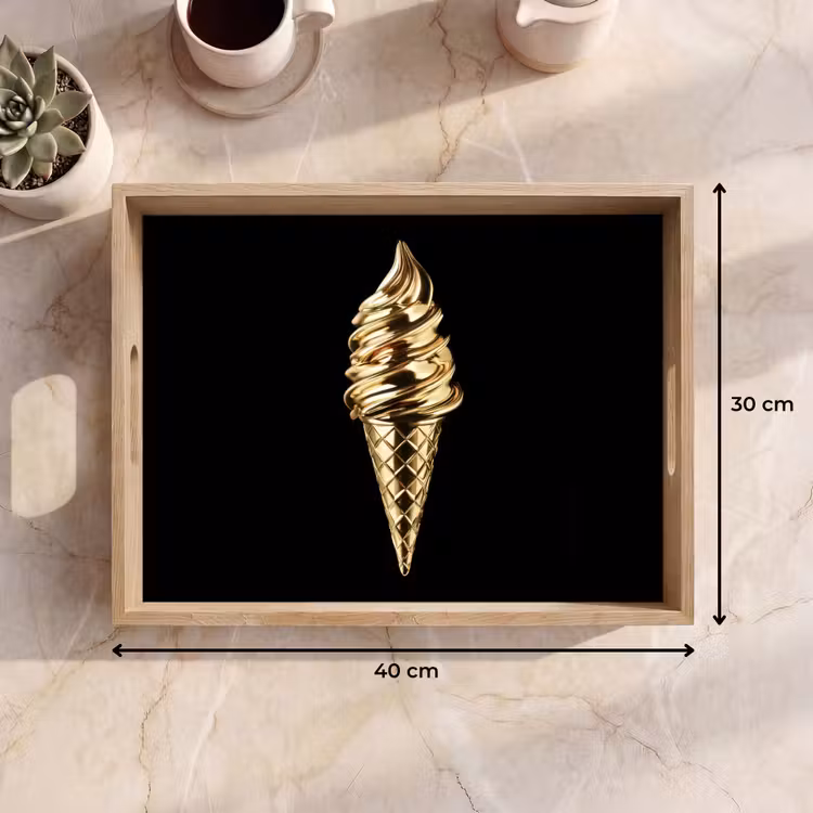 Dienblad - Ijs - Goud - Zwart - Eten — 9