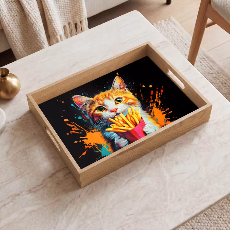 Dienblad - Kat - Eten - Patat - Graffiti - Abstract — 2