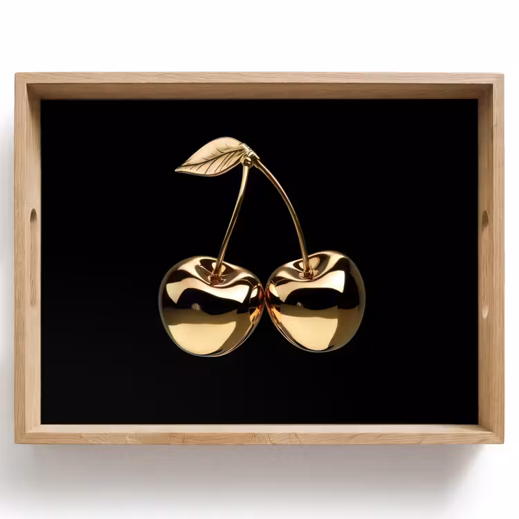 Dienblad - Kersen - Zwart - Goud - Chrome — 1